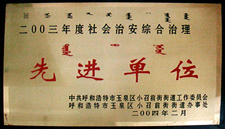 2003年度社會(huì)綜合治理先進(jìn)集體