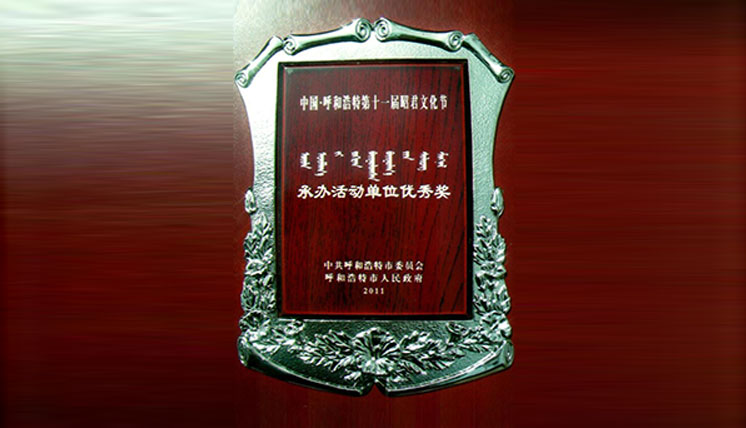 中國呼和浩特第十一屆昭君文化節(jié)承辦活動(dòng)單位優(yōu)秀獎(jiǎng)
