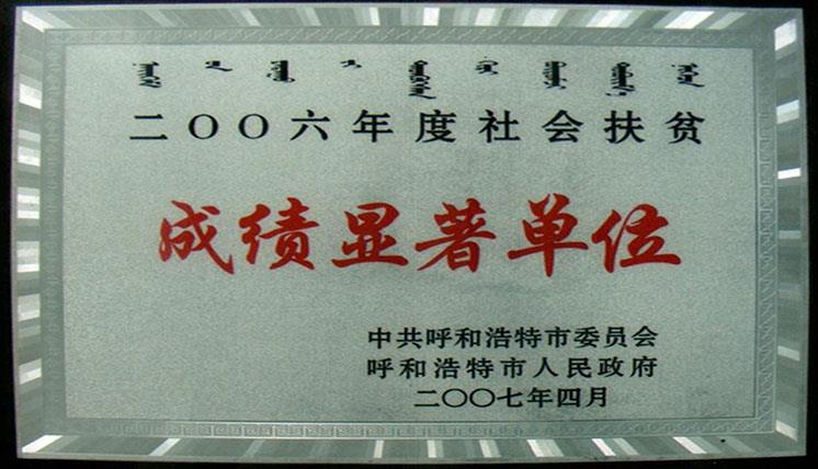 2006年度社會扶貧成績顯著名單